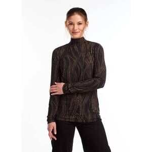 NEW FDJ mockneck long sleeve tee in trellis print